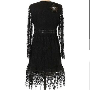 Anna Sui x INC Black Lace Witchy Aline Midi Dress Brand New Size 6